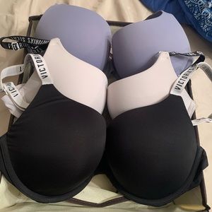 3 NWOT VS Push Up T-Shirt Bras 36C